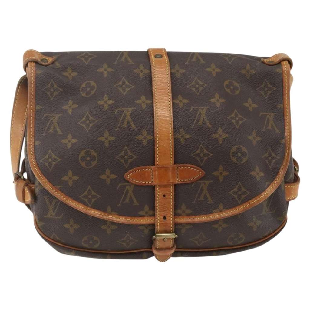 Louis Vuitton Saumur Handbag Brown Canvas Fair condition - Back View