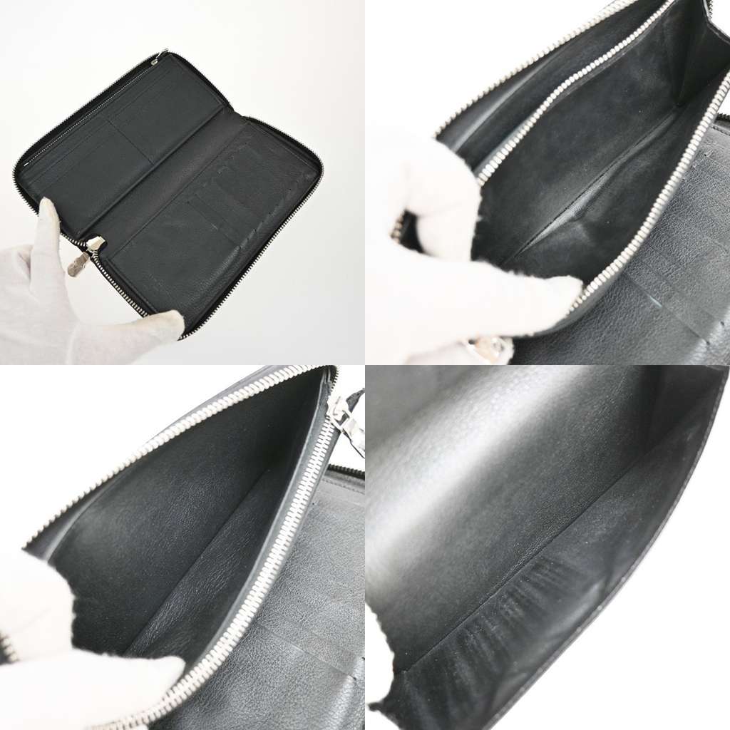 Louis Vuitton Zippy wallet vertical Black Leather Good condition - Box View