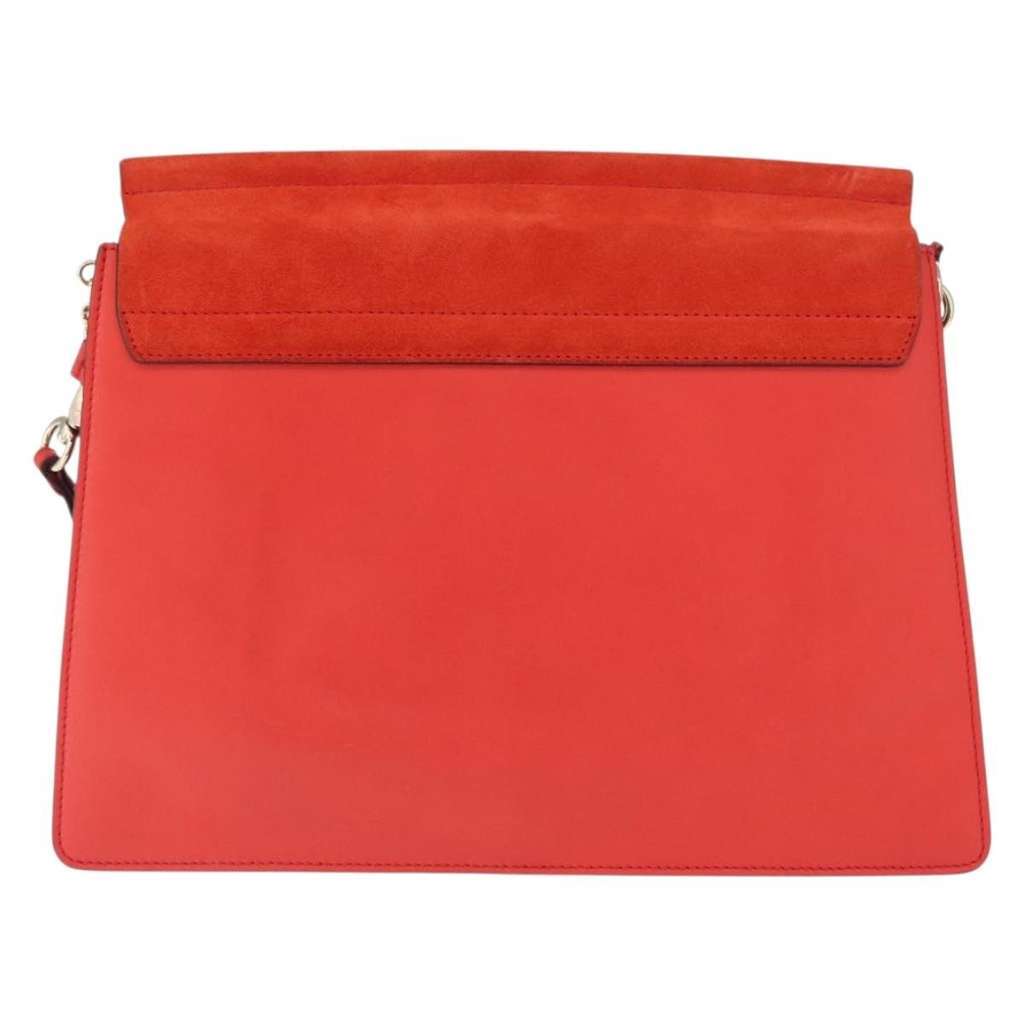 Chloe Faye Shoulder Bag Red Suede Good condition - Back View
