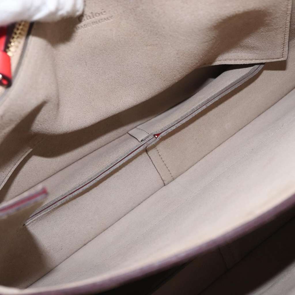 Chloe Faye Shoulder Bag Red Suede Good condition - Box View