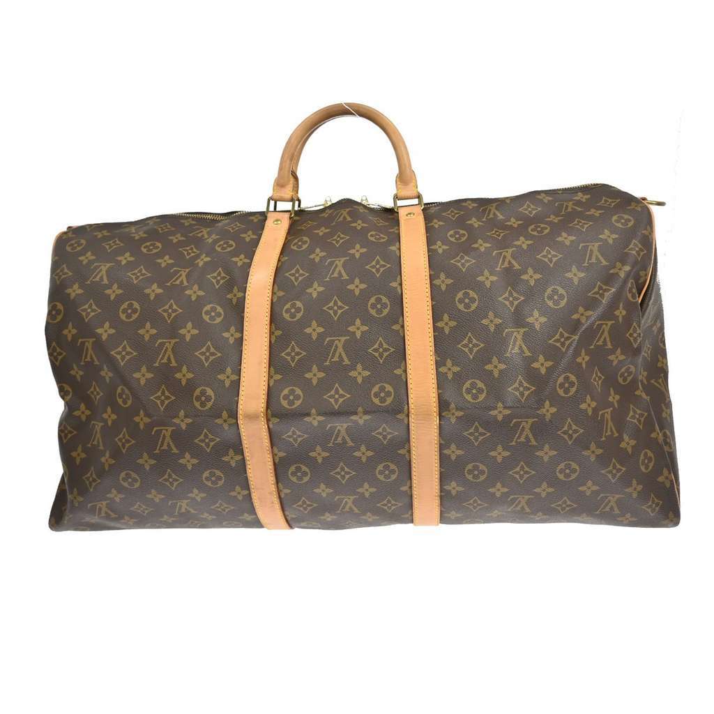 Louis Vuitton Keepall Bandouliere Bag Brown Canvas Fair condition - Back View