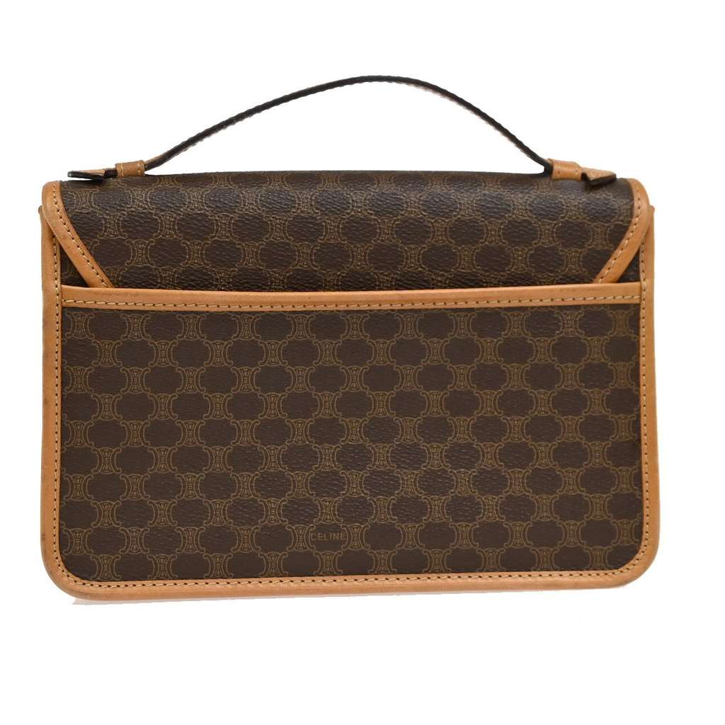 Celine Vintage Macadam Handbag Brown Canvas Good condition - Back View