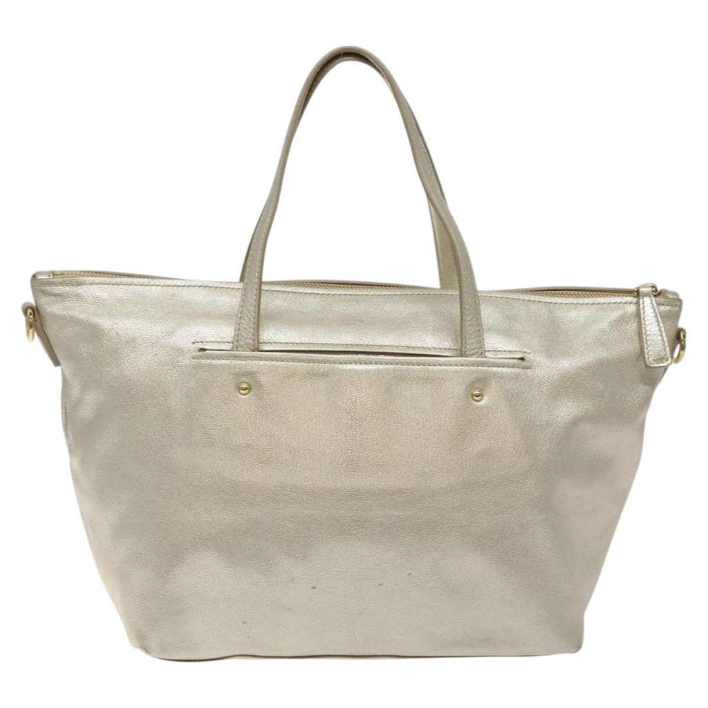 Salvatore Ferragamo Vintage Zip Tote Gold Leather Good condition - Back View