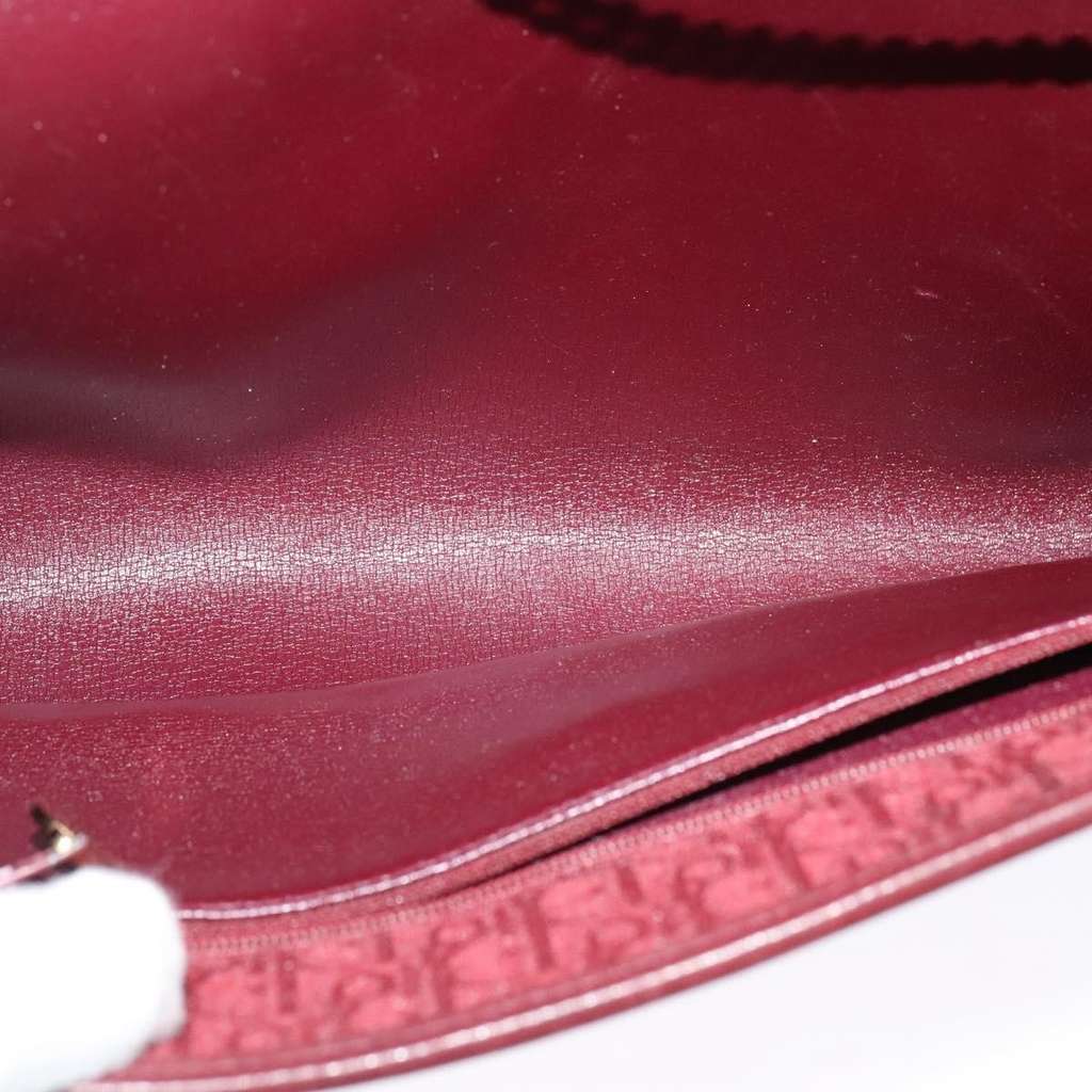 Christian Dior Vintage Trotteur Chain shoulder bag Red Canvas Good condition - Box View