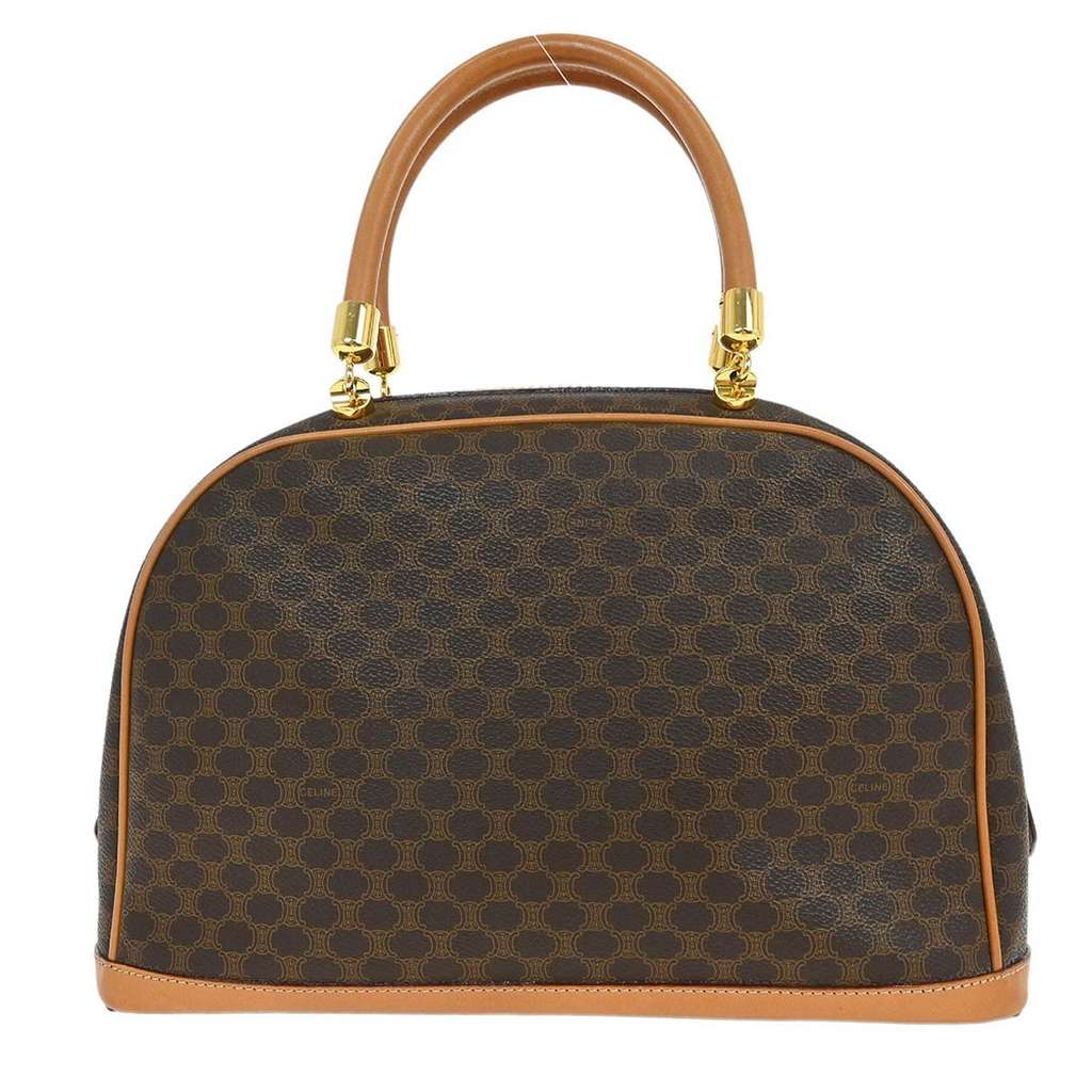 Celine C Macadam Handbag Brown Canvas Good condition - Back View