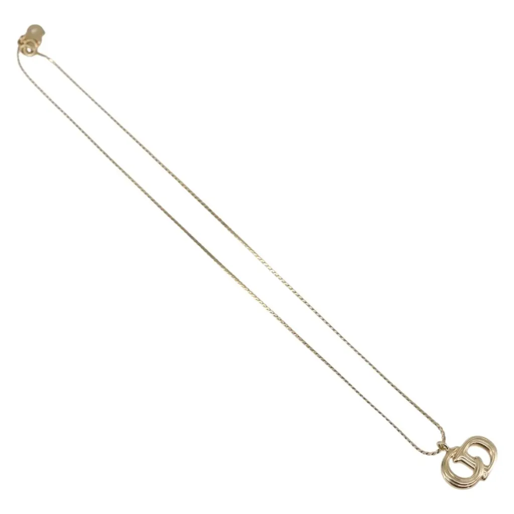 Dior CD Pendant Necklace Gold Metal Good - Front View