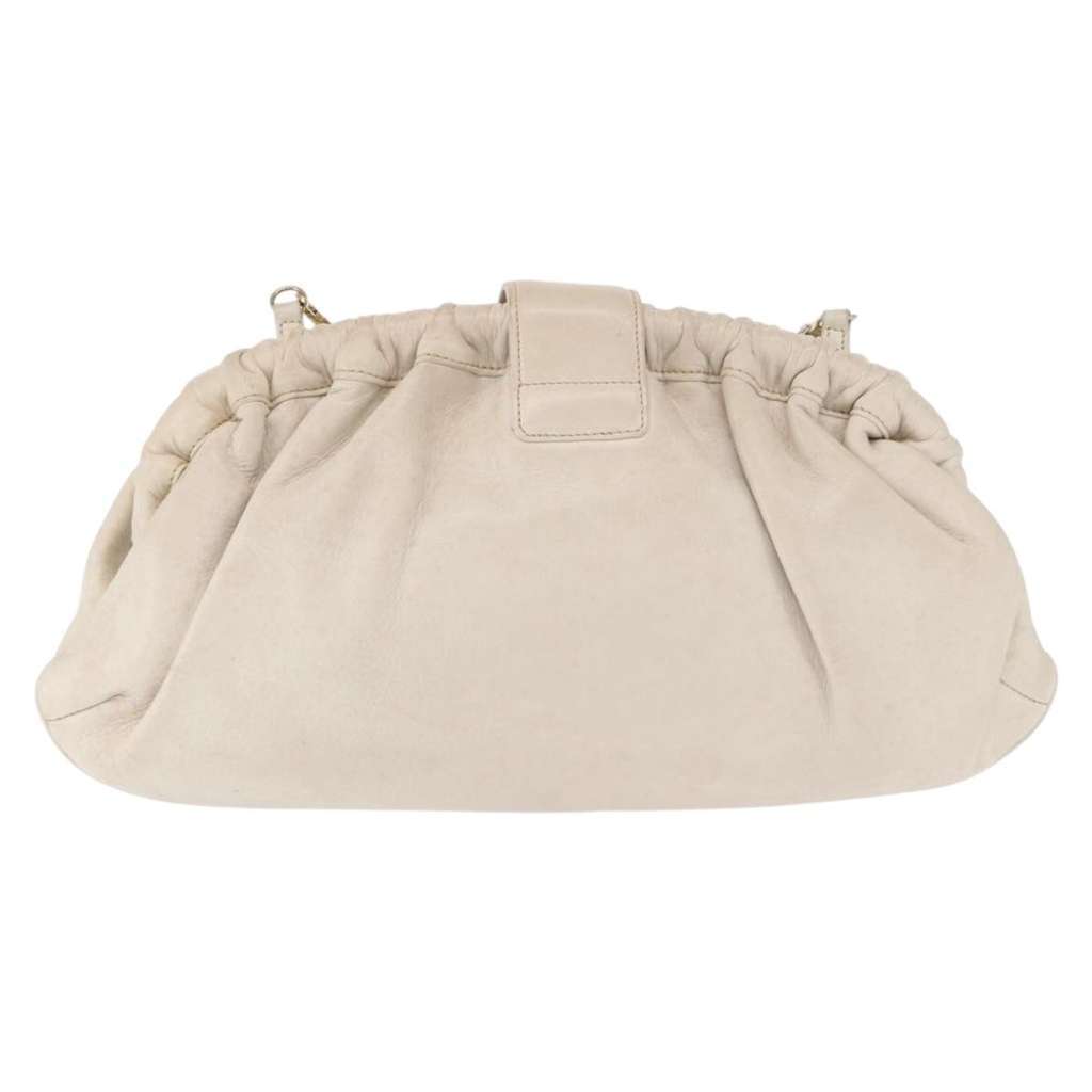 Celine Vintage Shoulder Bag White Leather Good condition - Back View