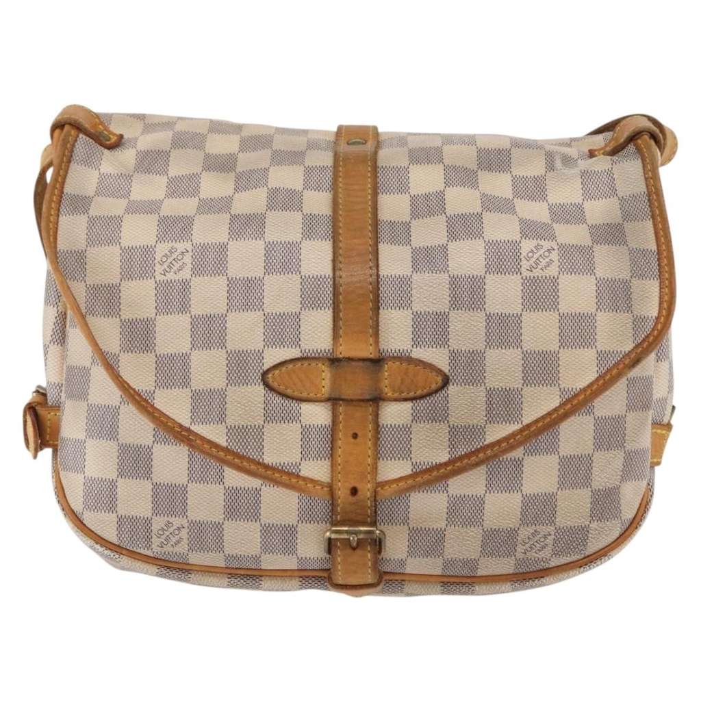 Louis Vuitton Saumur Handbag Beige Canvas Good condition - Back View