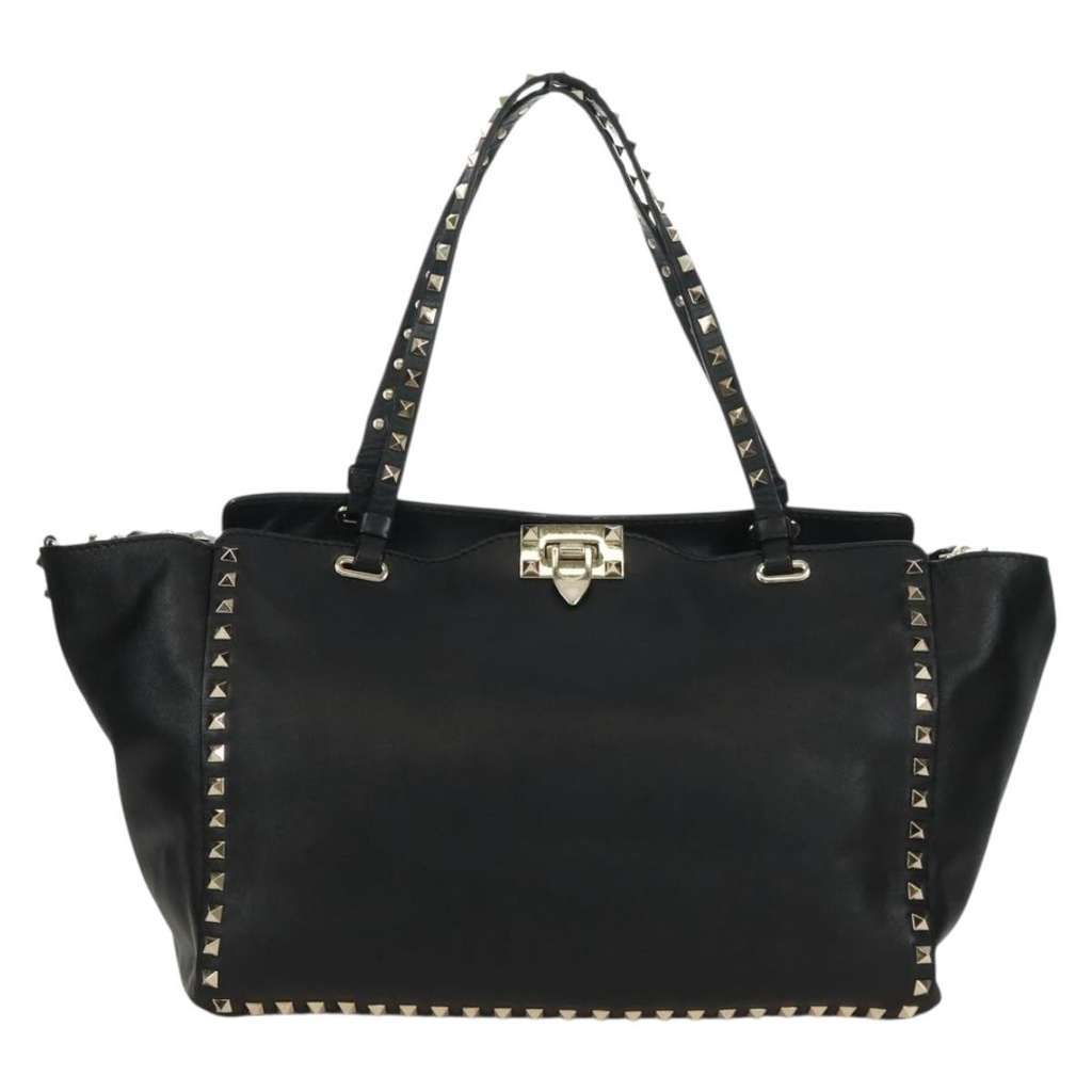 Valentino Garavani Rockstud Tote Black Leather Good condition - Back View