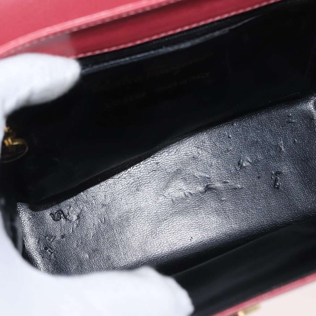 Salvatore Ferragamo Vintage Chain Shoulder Bag Pink Leather Good condition - Box View