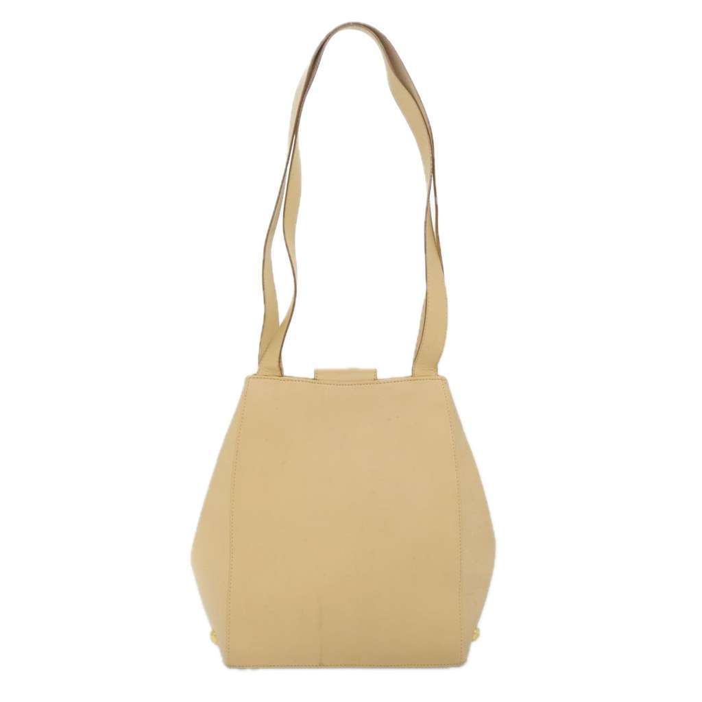 Salvatore Ferragamo Vintage Shoulder Bag Beige Leather Good condition - Back View