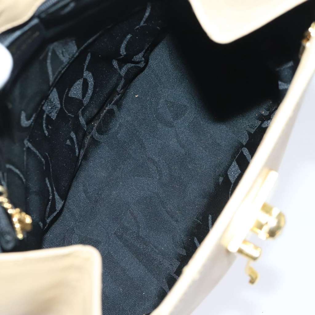 Salvatore Ferragamo Vintage Shoulder Bag Beige Leather Good condition - Box View