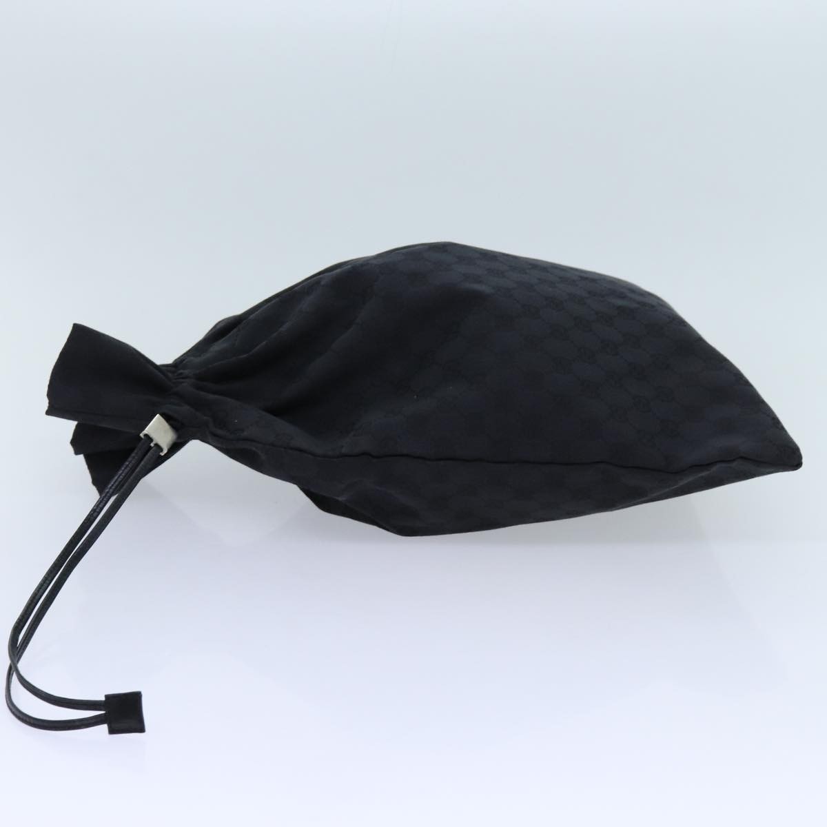 Gucci Vintage Web Drawstring Bucket Bag Black Canvas Good condition - Model View