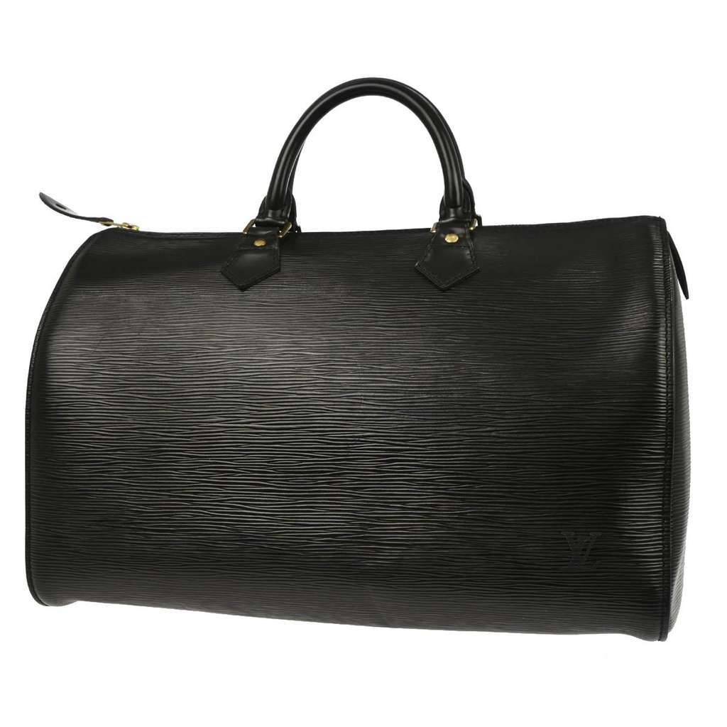 Louis Vuitton Speedy Handbag Black Leather Good condition - Back View