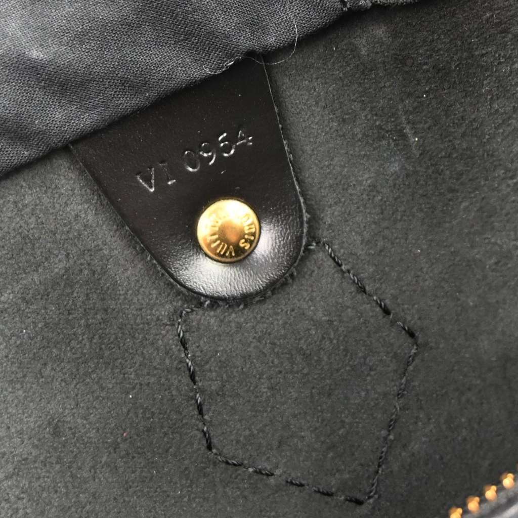 Louis Vuitton Speedy Handbag Black Leather Good condition - Box View