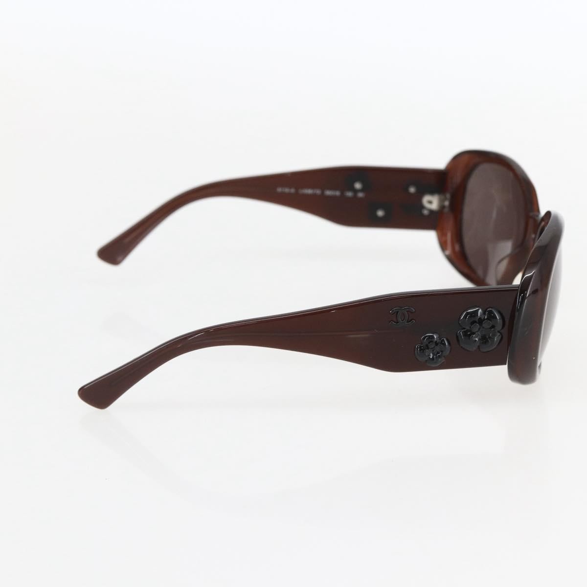 Chanel Camélia sunglasses Brown Plastic Good condition - Model View