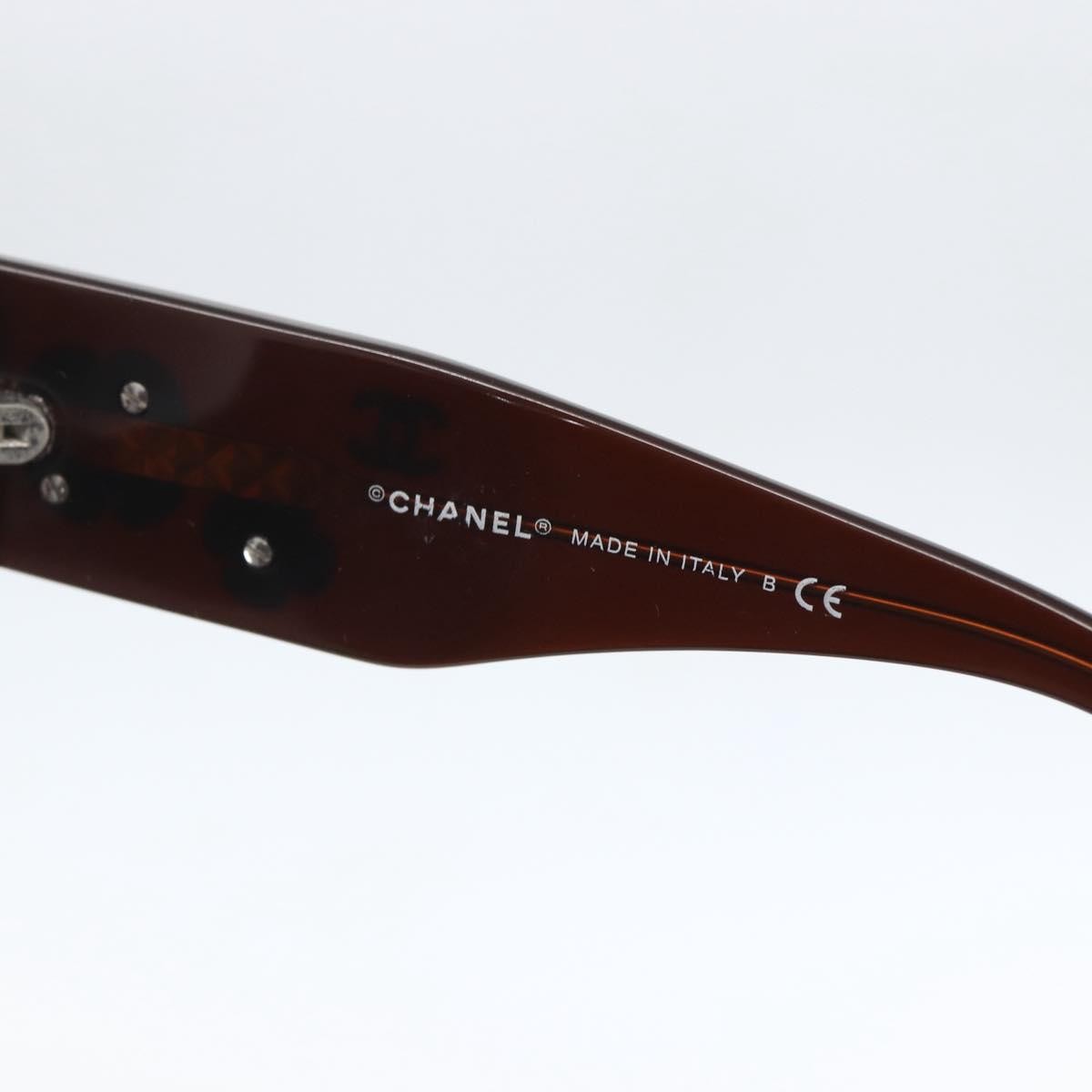 Chanel Camélia sunglasses Brown Plastic Good condition - Box View