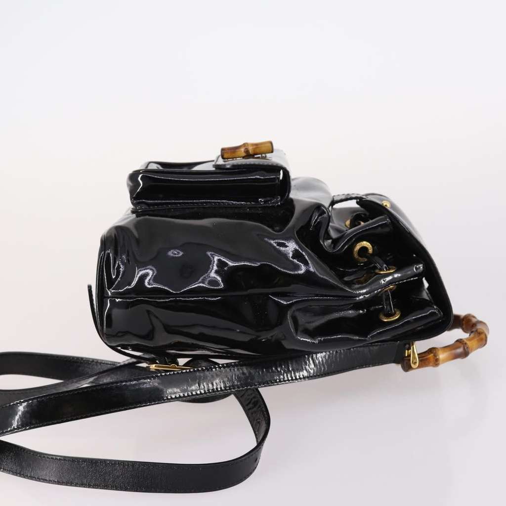 Gucci Vintage Bamboo Backpack Black Good condition - Inside View