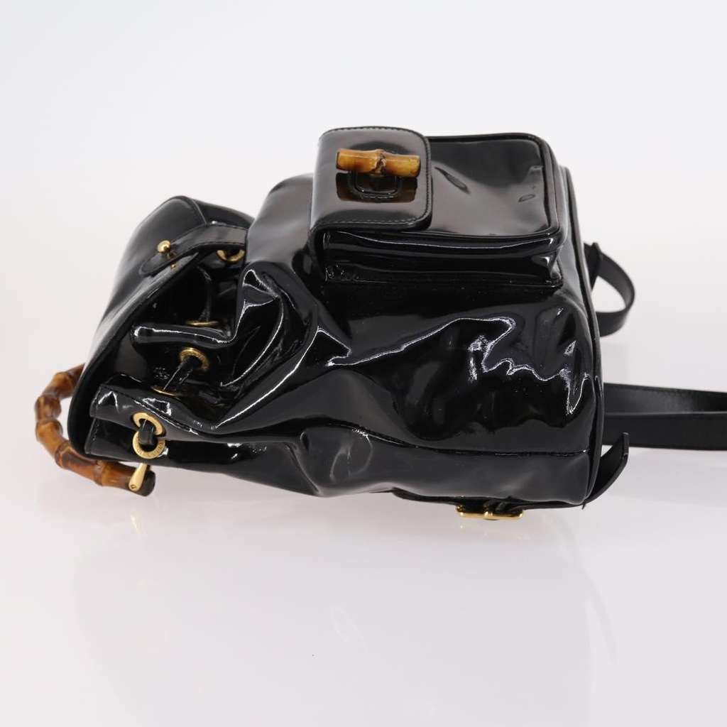 Gucci Vintage Bamboo Backpack Black Good condition - Model View
