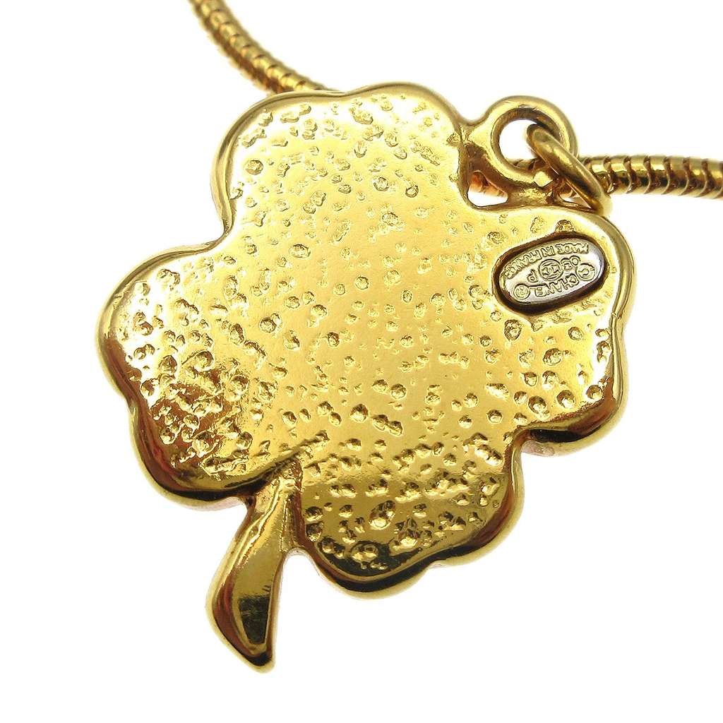 Chanel Vintage CC Clover Pendant Necklace Gold Good condition - Inside View