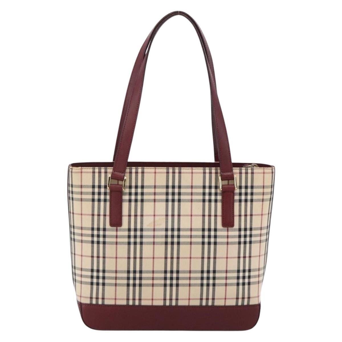 Burberry Nova Check Tote Beige Canvas Good condition - Back View