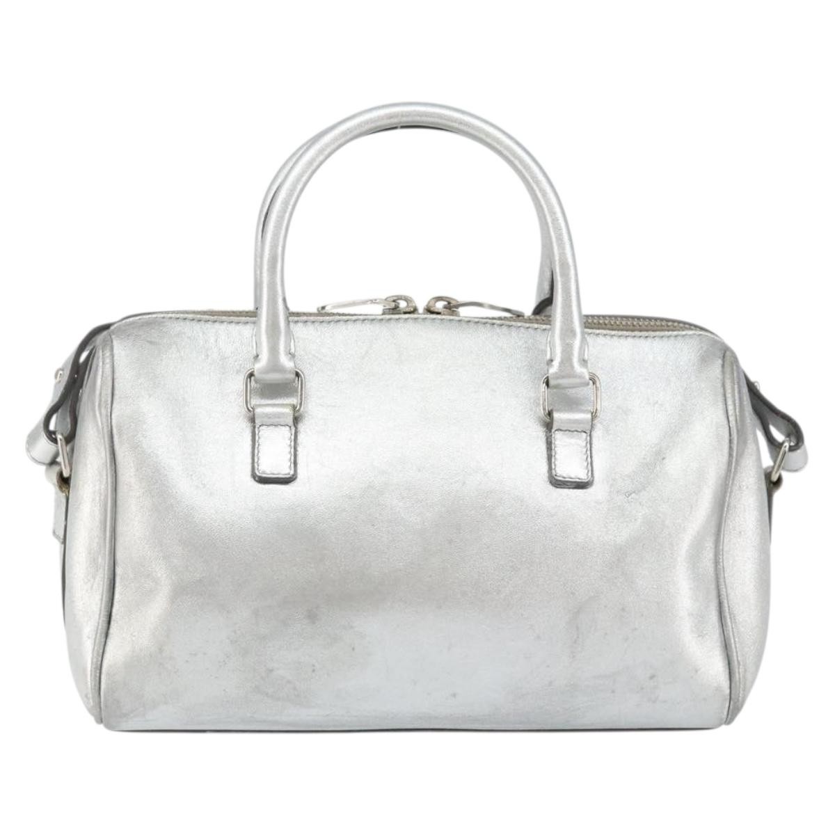 Saint Laurent Classic Duffle Bag Silver Leather Good condition - Back View