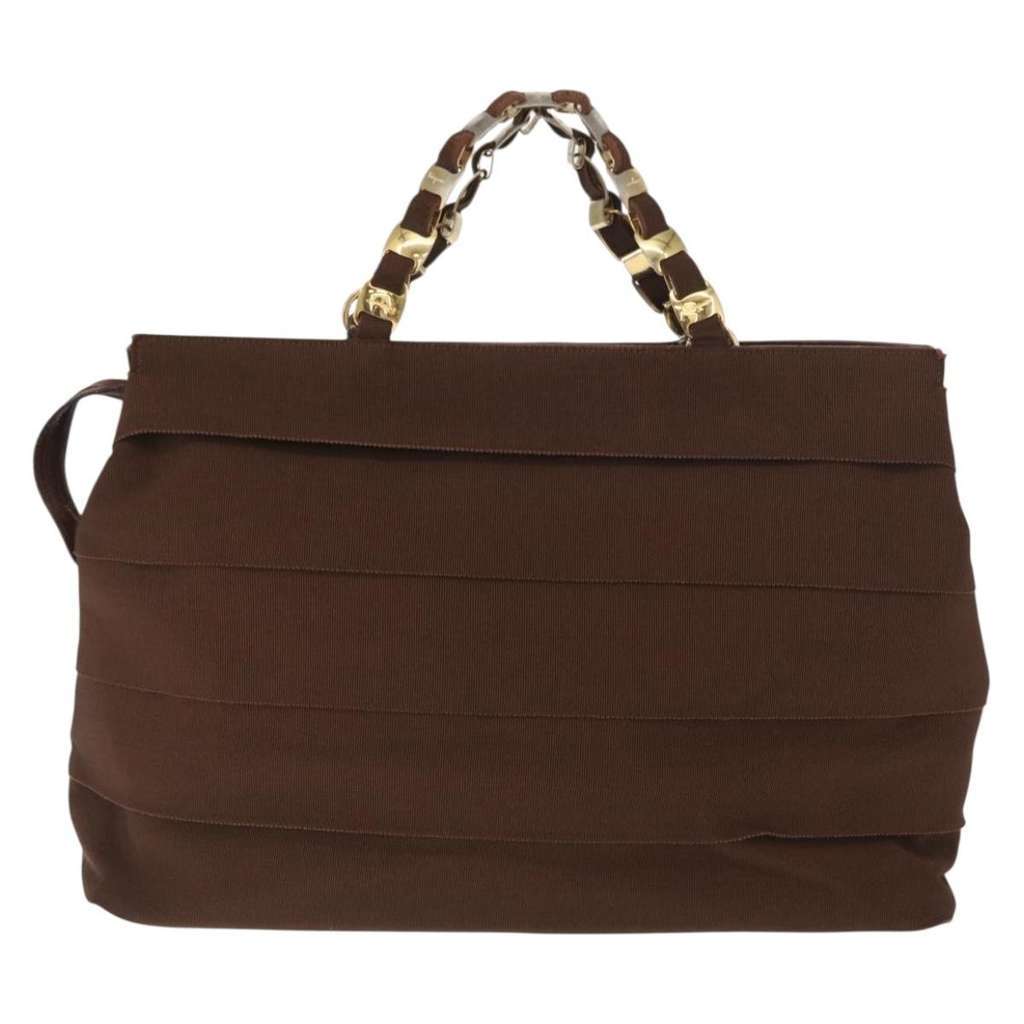 Salvatore Ferragamo Vala tote Brown Canvas Good condition - Back View