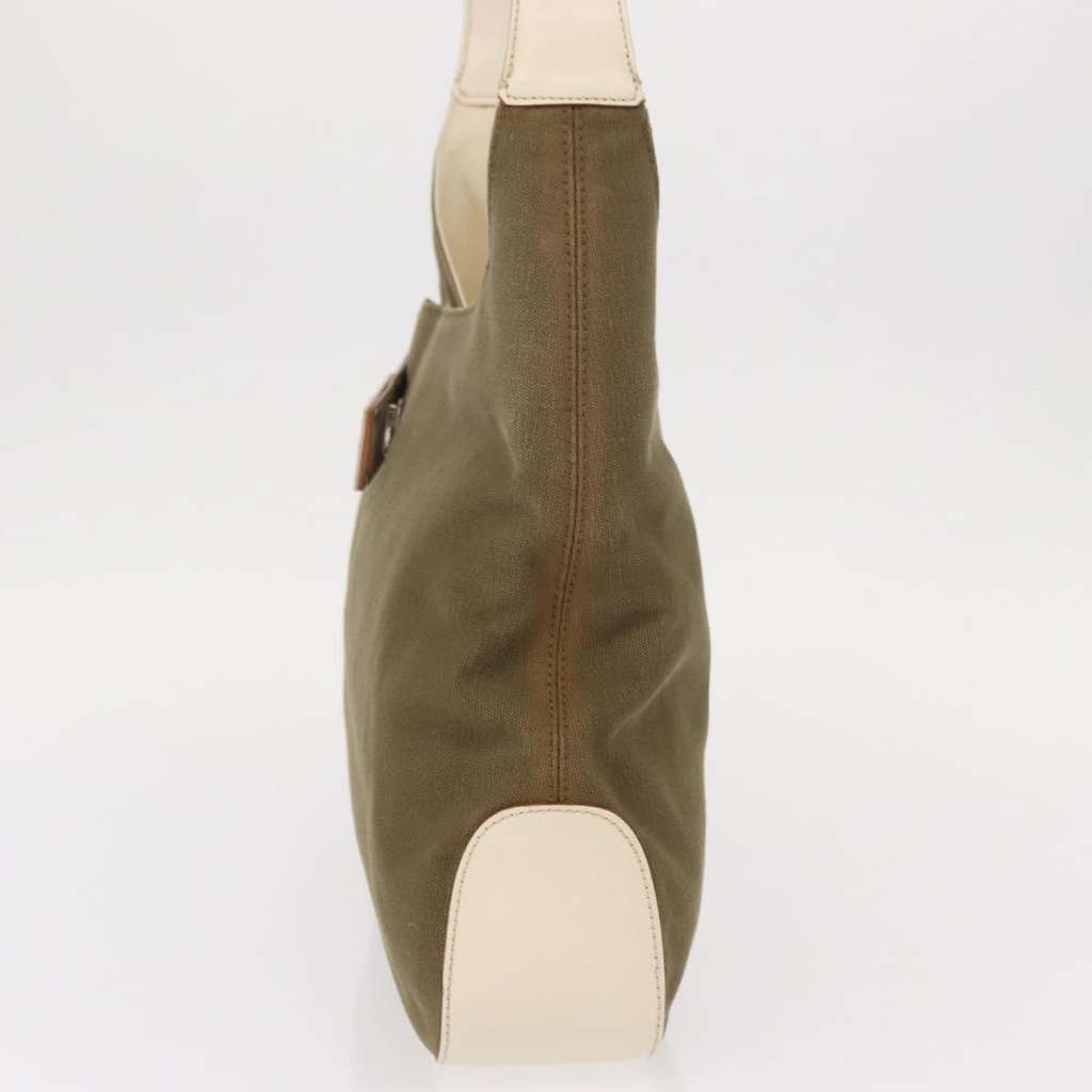 Salvatore Ferragamo Gancini Shoulder Bag Khaki Canvas Good condition - Inside View