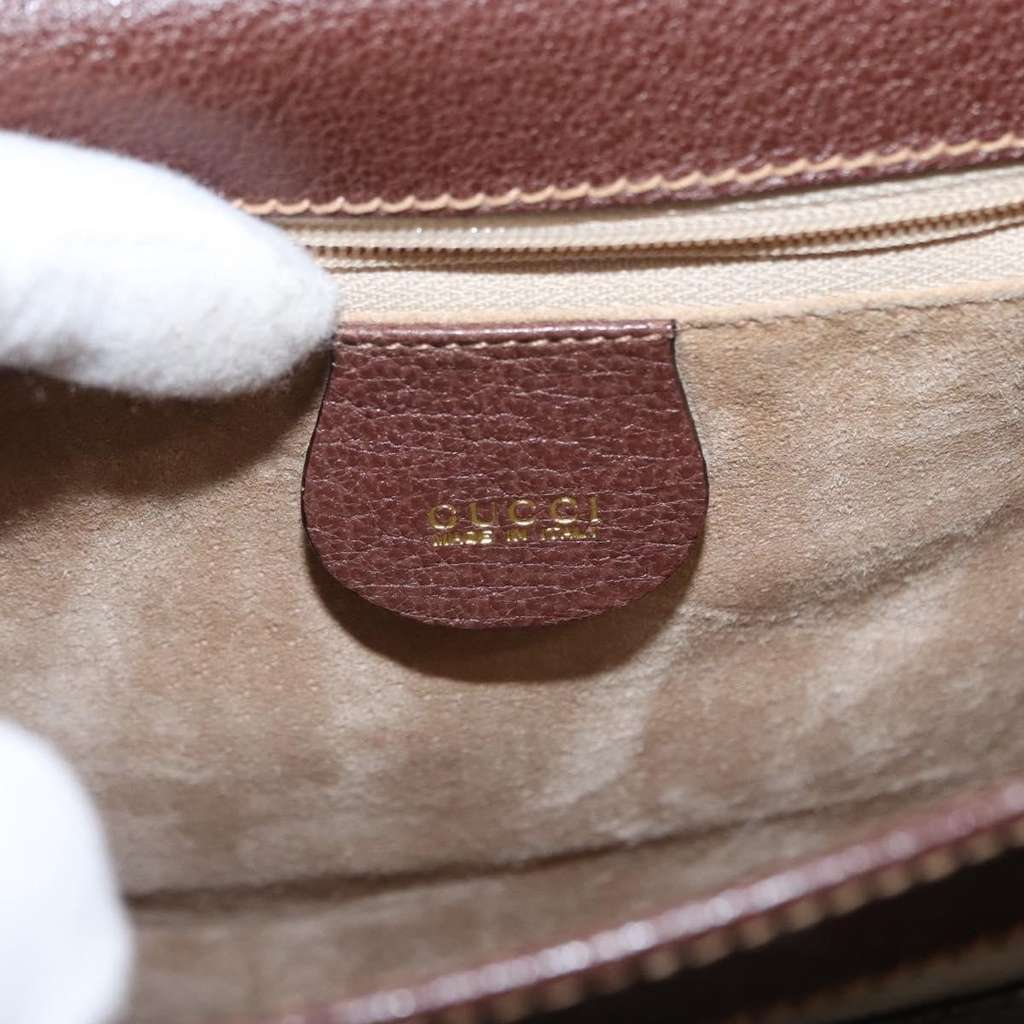Gucci Vintage Shoulder Bag Brown Leather Good condition - Box View