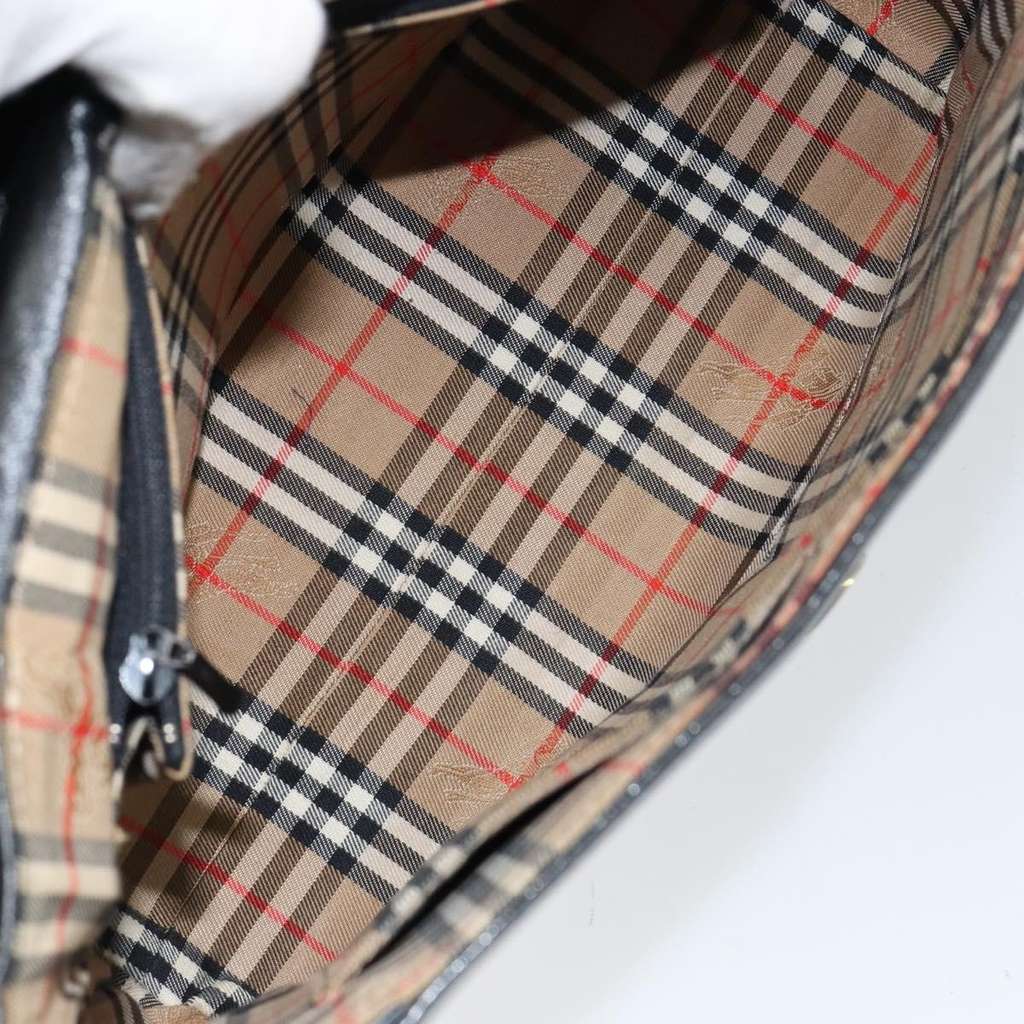 Burberry Vintage Shoulder Bag Black Leather Good condition - Box View