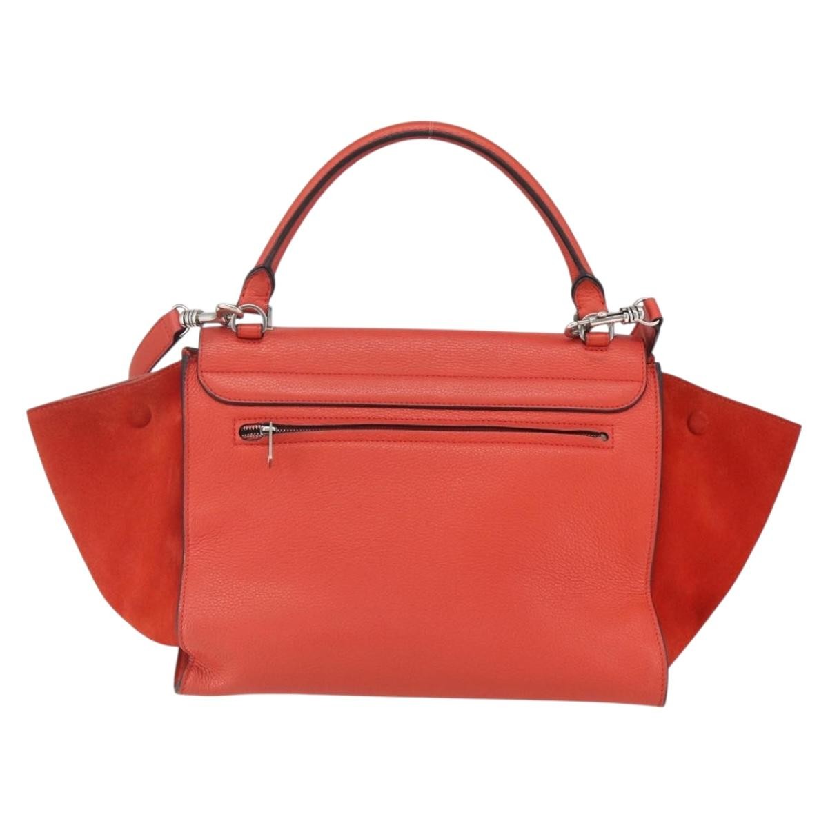 Celine Trapeze Bag Red Leather Good condition - Back View