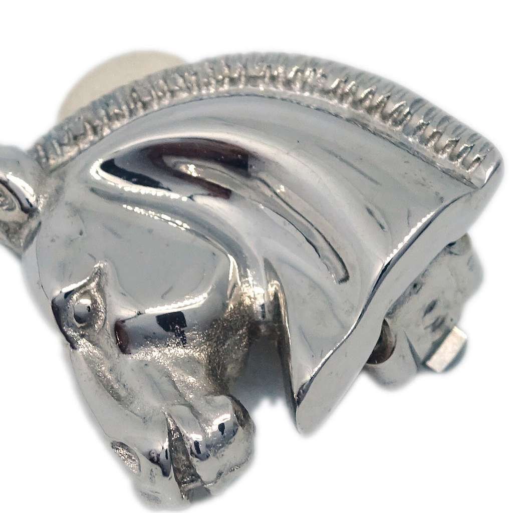 Hermès Horse Head Clip-On Earrings Silver Good condition - Inside View