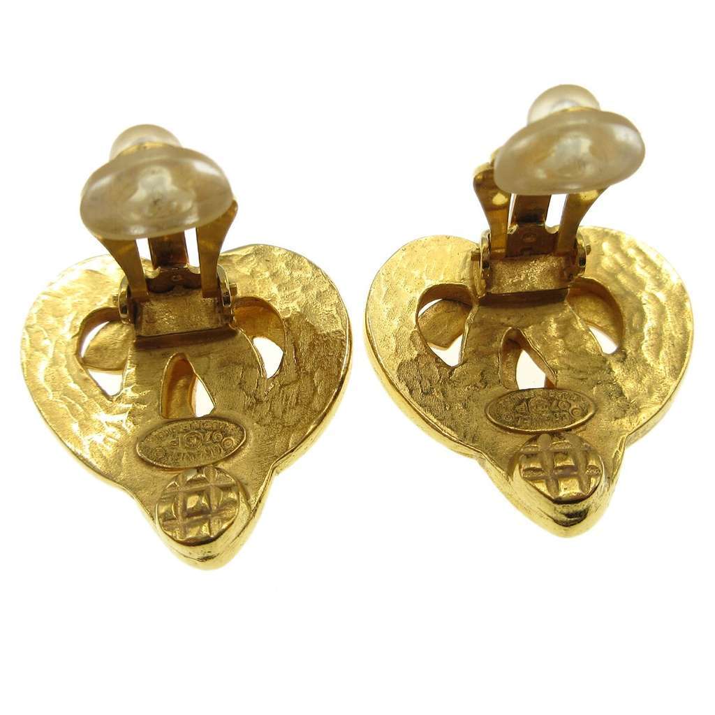 Chanel CC logo heart Gold Good condition - Back View