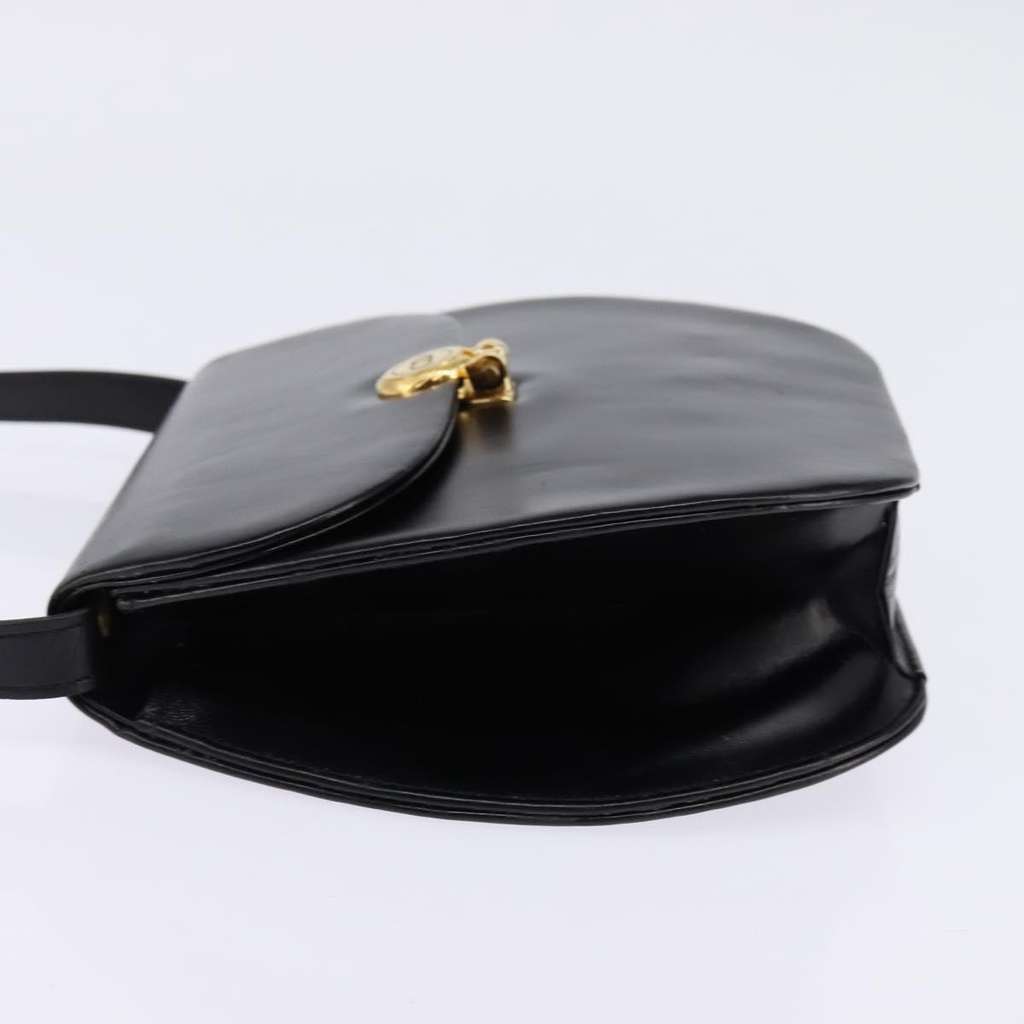 Christian Dior Vintage CD Logo Shoulder Bag Black Leather Fair condition - Inside View