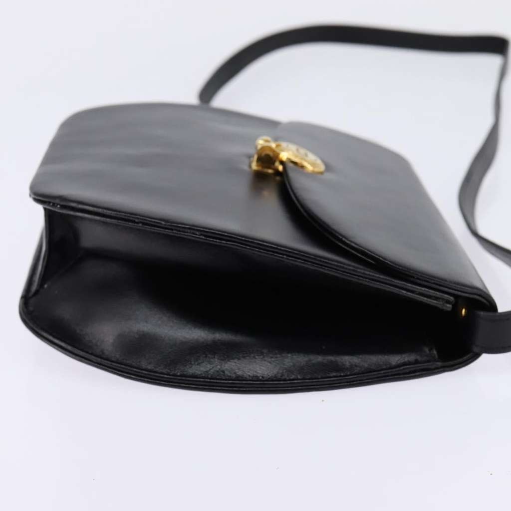 Christian Dior Vintage CD Logo Shoulder Bag Black Leather Fair condition - Model View