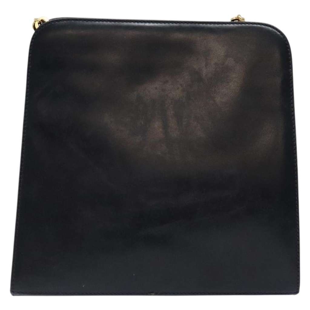 Salvatore Ferragamo Gancini Shoulder Bag Navy Leather Good condition - Back View