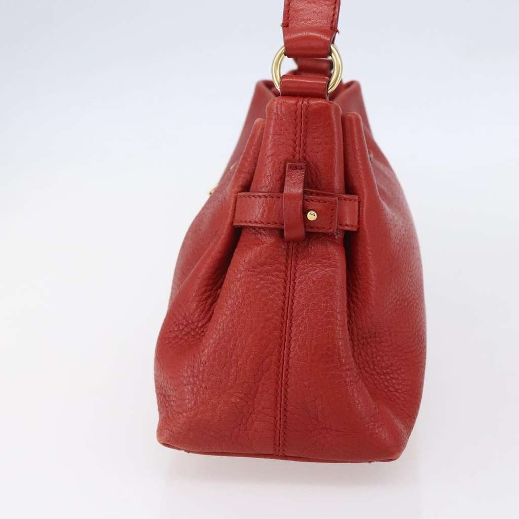 Salvatore Ferragamo Gancini Shoulder Bag Red Leather Good condition - Model View