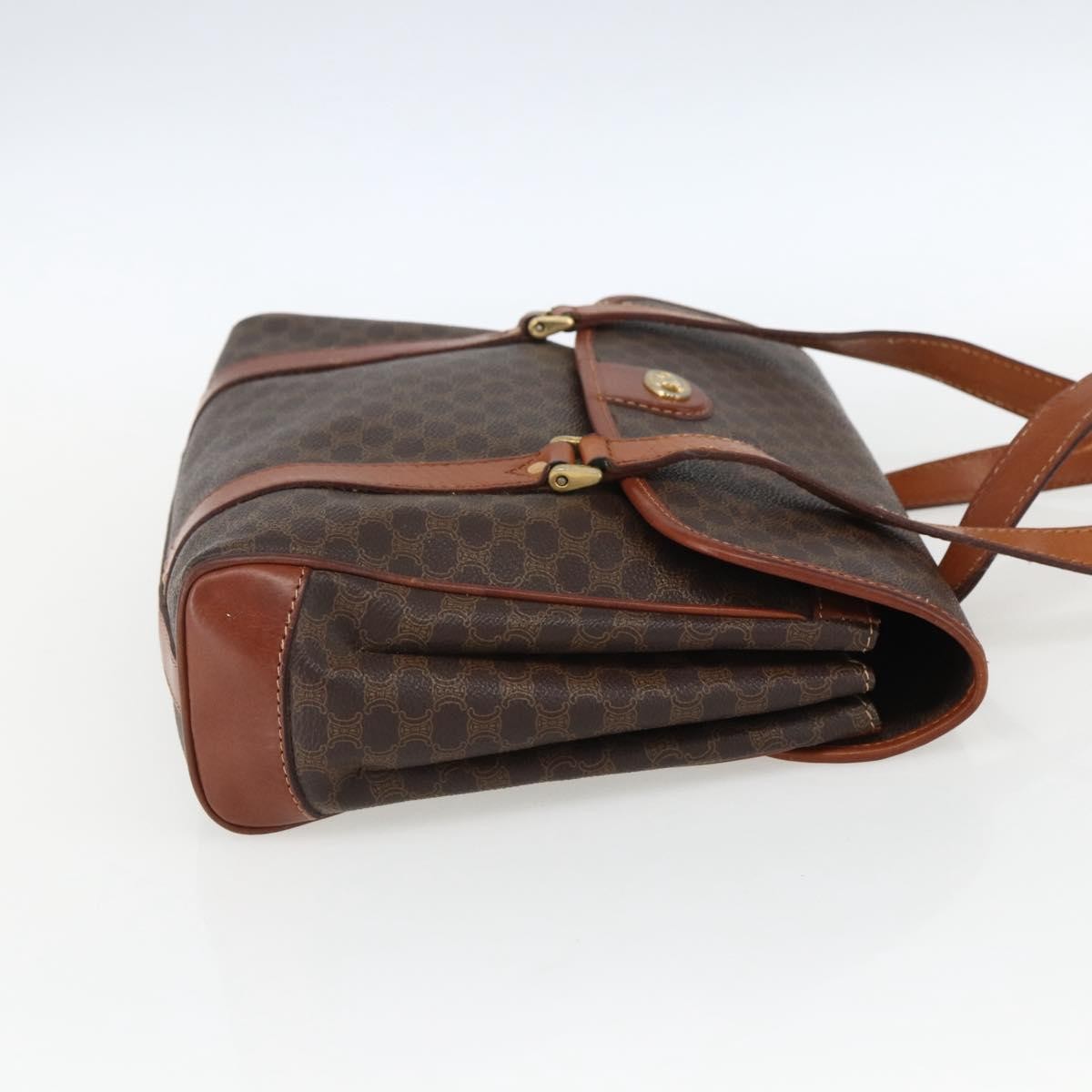 Celine Vintage Macadam Handbag Brown Canvas Fair condition - Model View