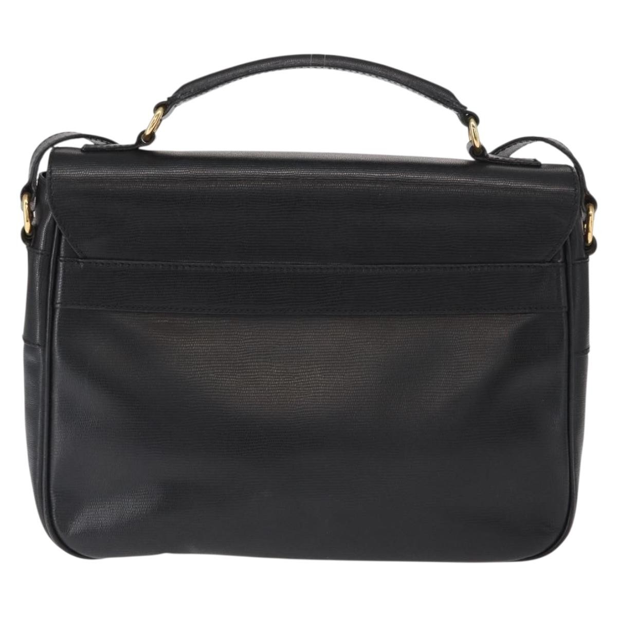 Celine Circle Logo Shoulder Bag Black Leather Good condition - Back View