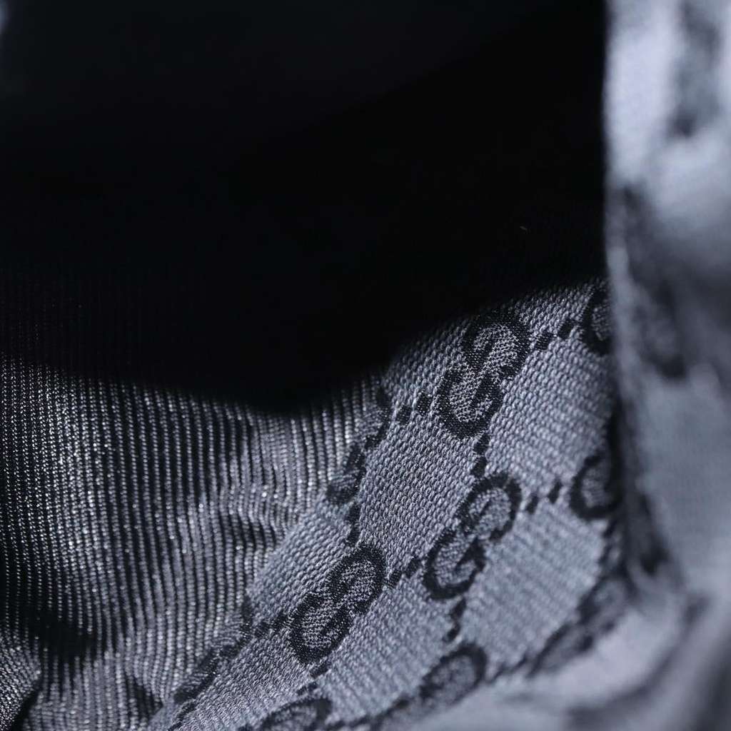 Gucci Vintage Double Belt Bag Black Canvas Good condition - Box View