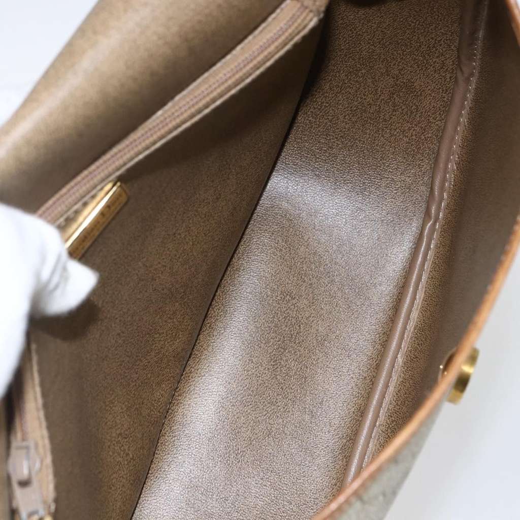 Christian Dior Vintage Honeycomb Flap Crossbody Bag Beige Canvas Fair condition - Box View