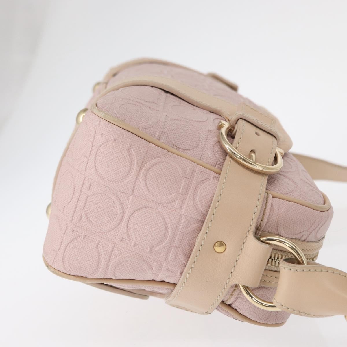 Salvatore Ferragamo Gancini Shoulder Bag Pink Leather Good condition - Inside View