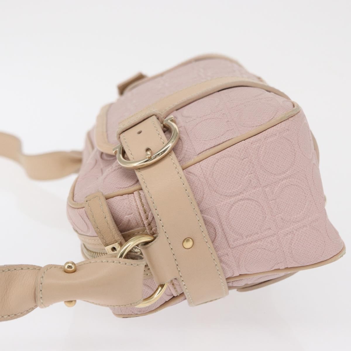 Salvatore Ferragamo Gancini Shoulder Bag Pink Leather Good condition - Model View