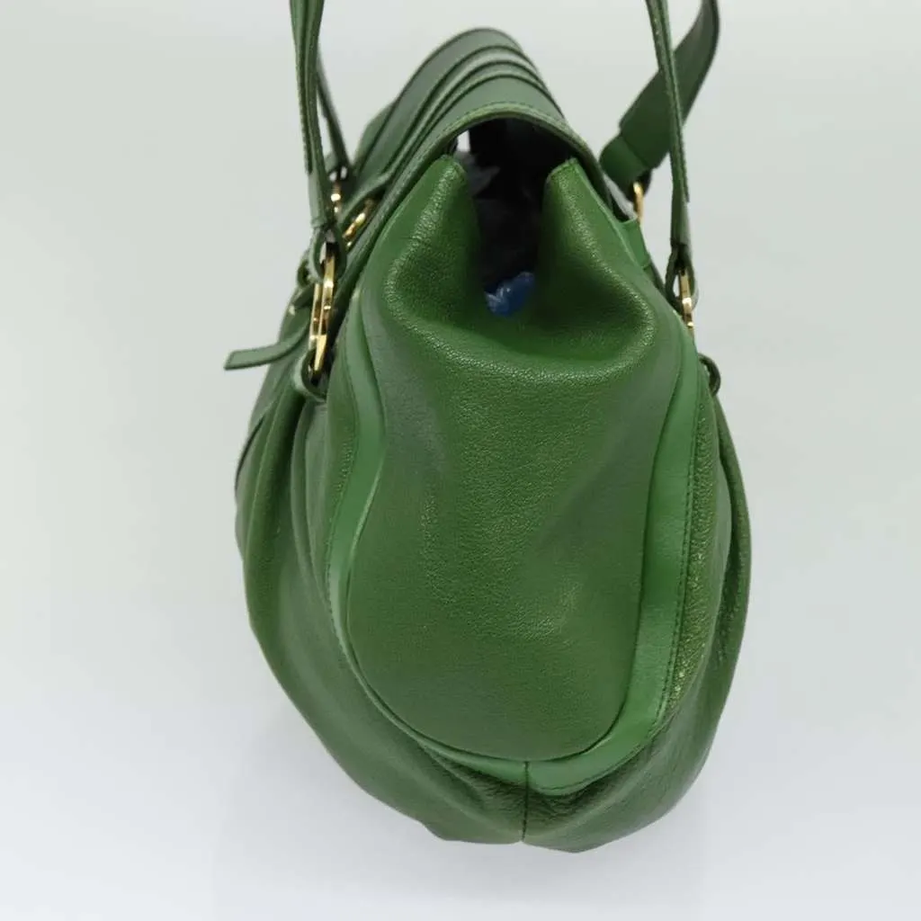 Bvlgari Chandra Top Handle Bag Gold Leather Good - Model View