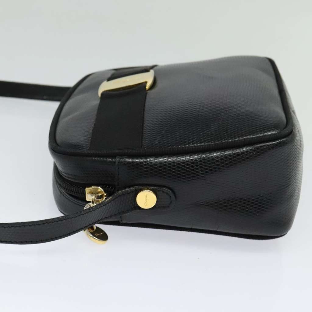 Salvatore Ferragamo Vara Bow camera Shoulder Bag Black Leather Good condition - Inside View