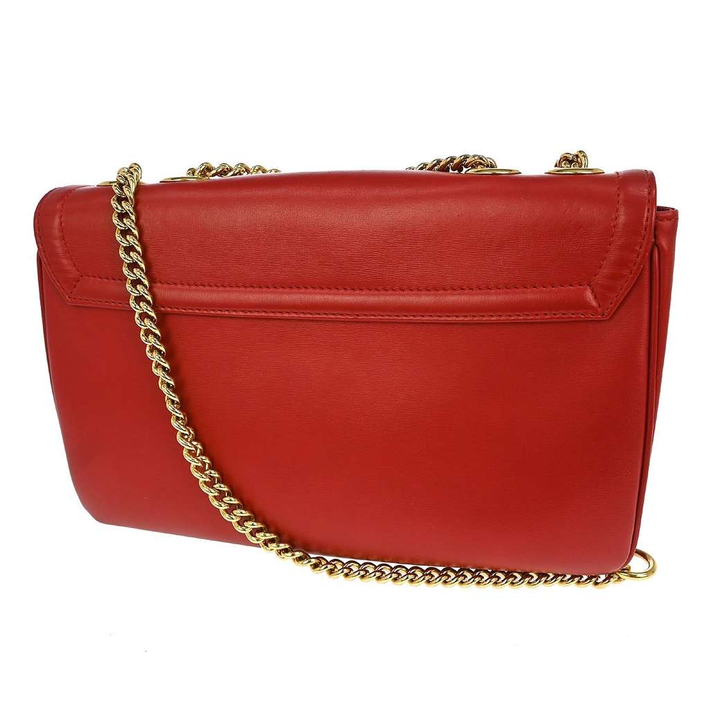 Gucci Rajah Chain Shoulder Bag Red Leather Good condition - Back View