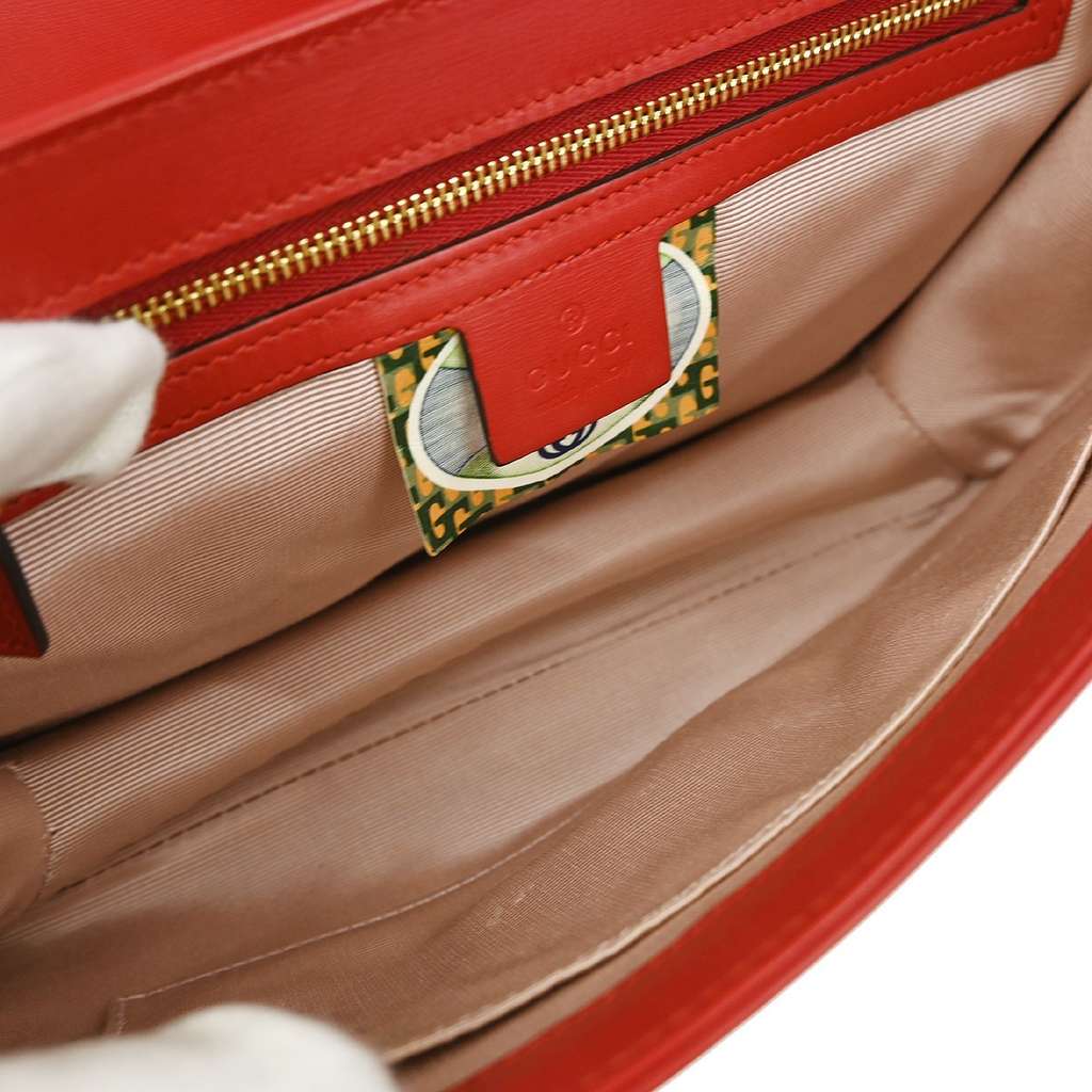 Gucci Rajah Chain Shoulder Bag Red Leather Good condition - Inside View