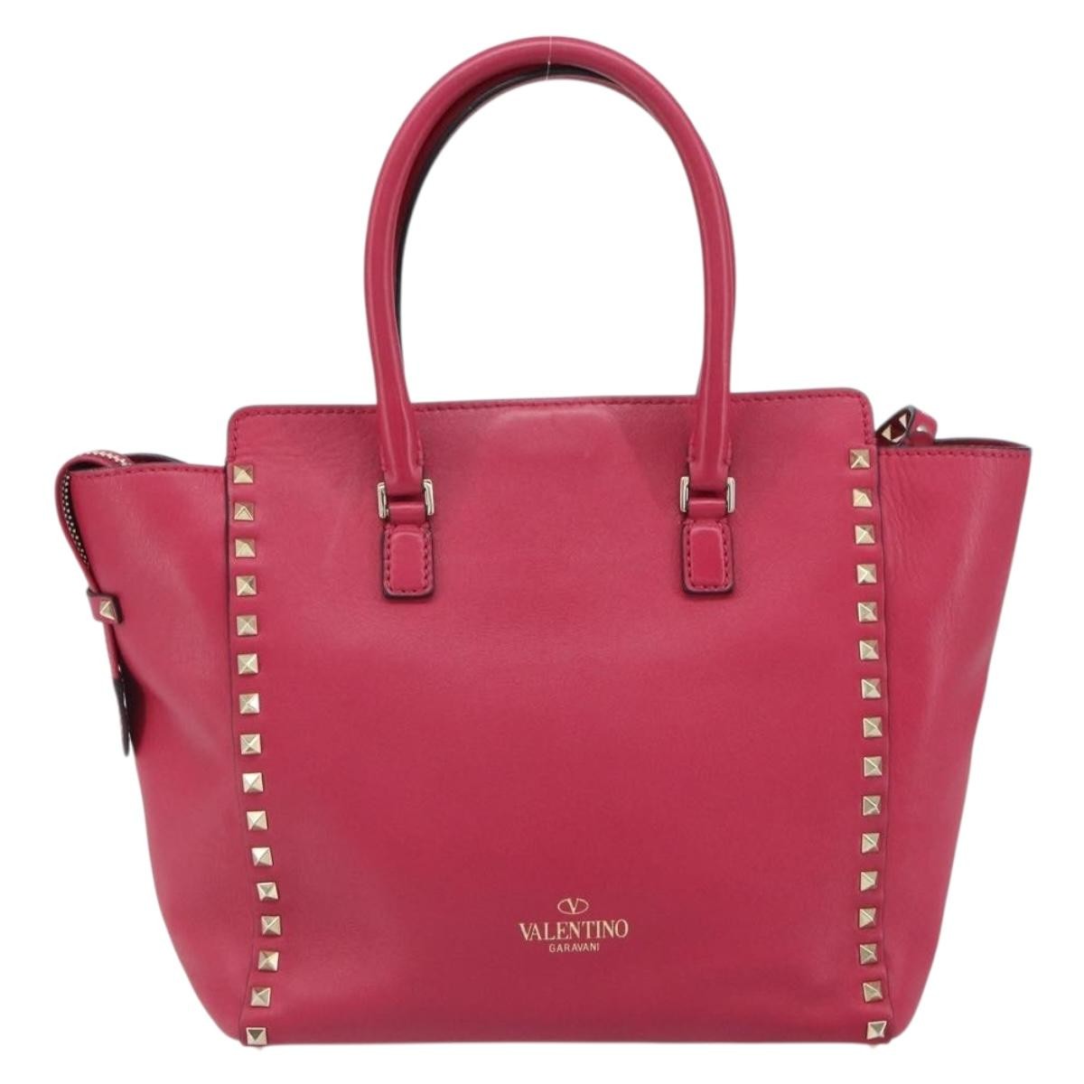 Valentino Garavani Rockstud Tote Pink Leather Good condition - Back View