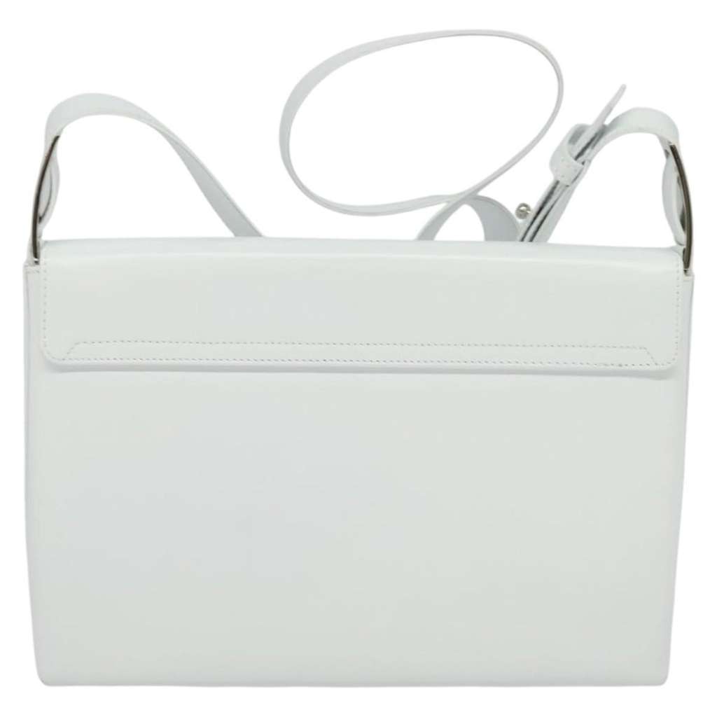 Salvatore Ferragamo Vala Shoulder Bag White Leather Good condition - Back View