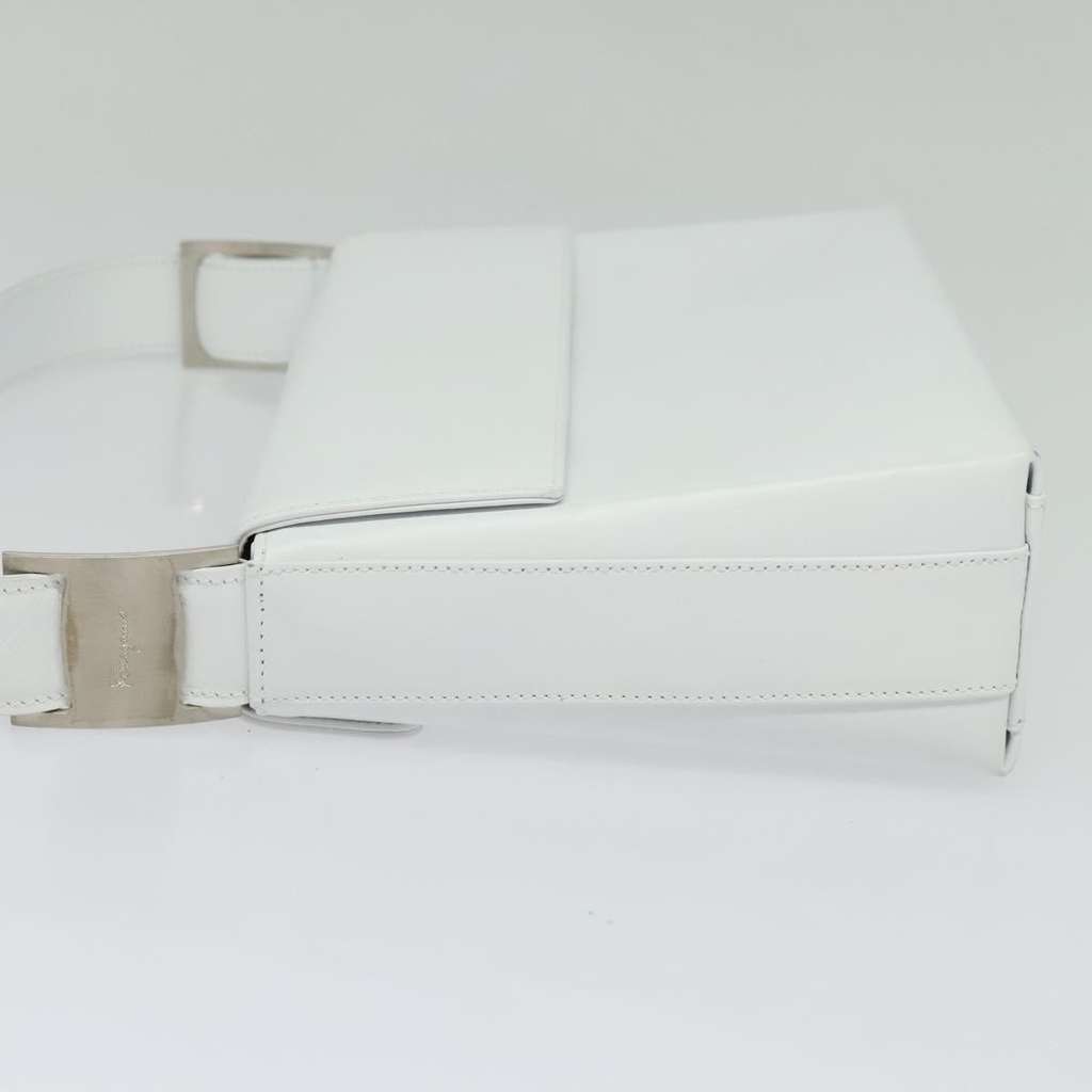Salvatore Ferragamo Vala Shoulder Bag White Leather Good condition - Inside View